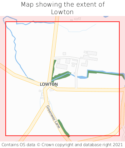 Map showing extent of Lowton as bounding box