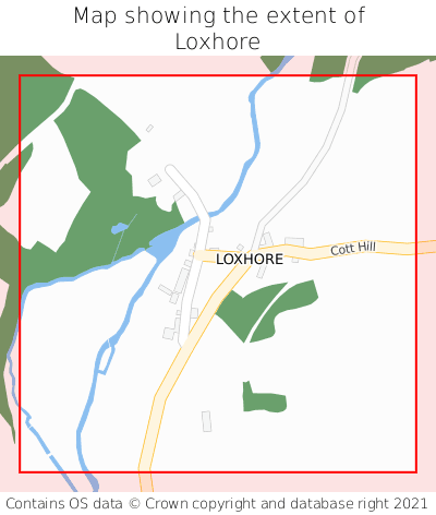 Map showing extent of Loxhore as bounding box