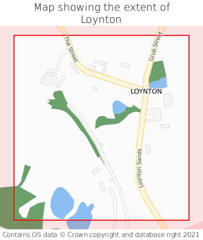 Map showing extent of Loynton as bounding box