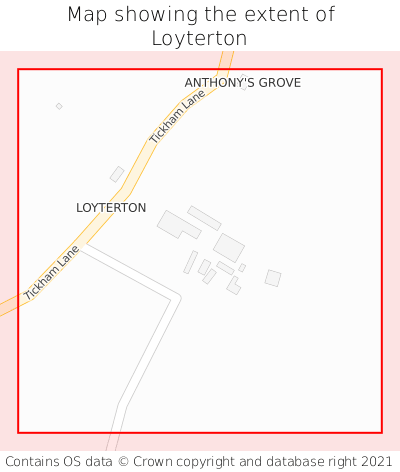 Map showing extent of Loyterton as bounding box