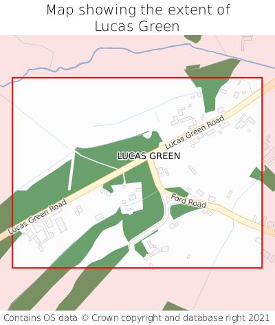 Map showing extent of Lucas Green as bounding box