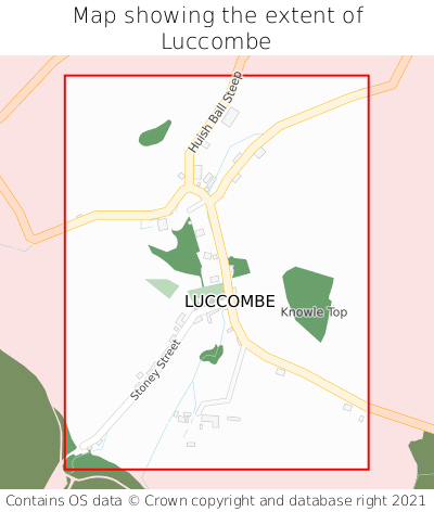 Map showing extent of Luccombe as bounding box