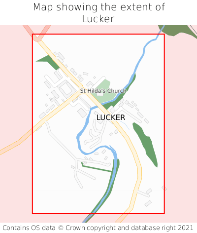 Map showing extent of Lucker as bounding box