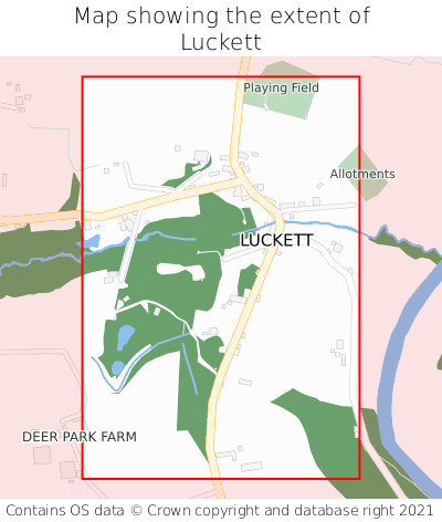 Map showing extent of Luckett as bounding box