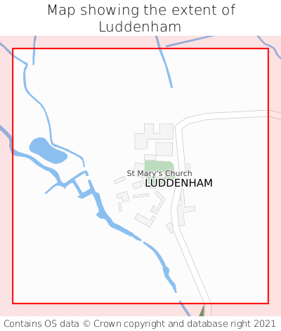 Map showing extent of Luddenham as bounding box