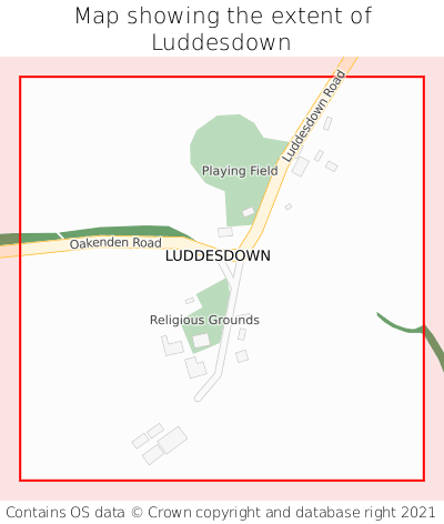 Map showing extent of Luddesdown as bounding box