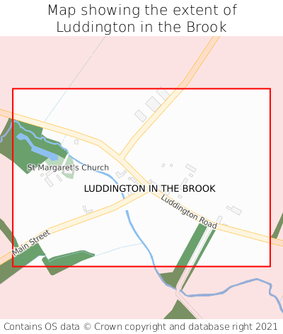 Map showing extent of Luddington in the Brook as bounding box