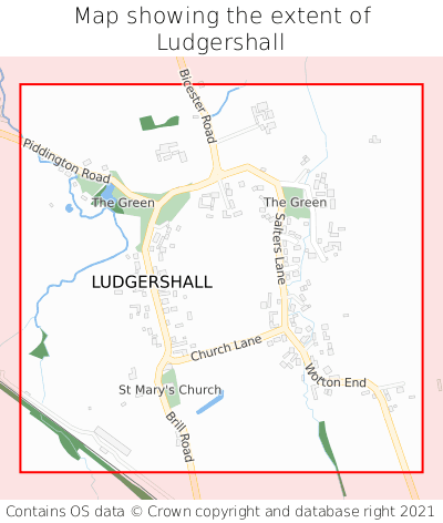 Map showing extent of Ludgershall as bounding box