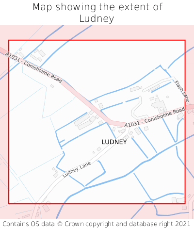 Map showing extent of Ludney as bounding box