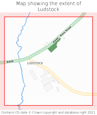 Map showing extent of Ludstock as bounding box