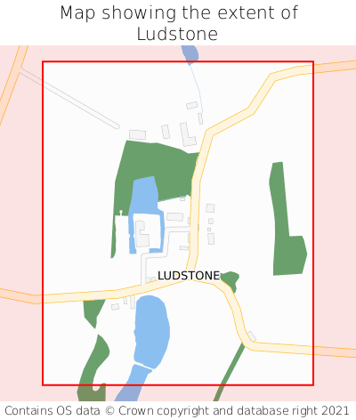 Map showing extent of Ludstone as bounding box