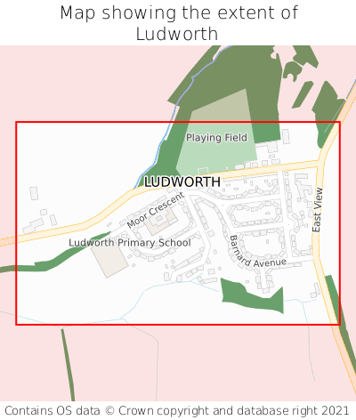 Map showing extent of Ludworth as bounding box
