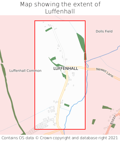 Map showing extent of Luffenhall as bounding box