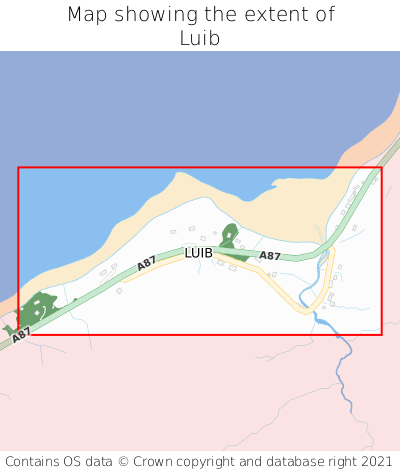 Map showing extent of Luib as bounding box
