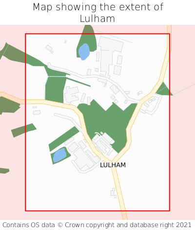 Map showing extent of Lulham as bounding box