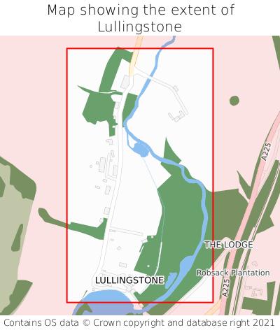 Map showing extent of Lullingstone as bounding box