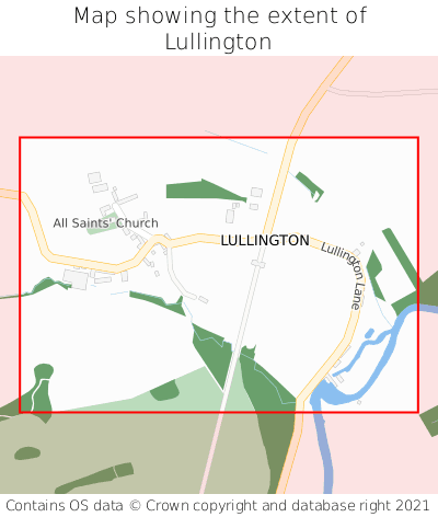 Map showing extent of Lullington as bounding box