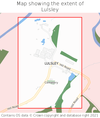 Map showing extent of Lulsley as bounding box