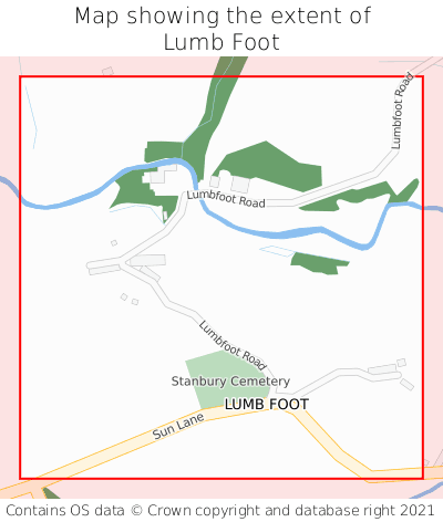 Map showing extent of Lumb Foot as bounding box
