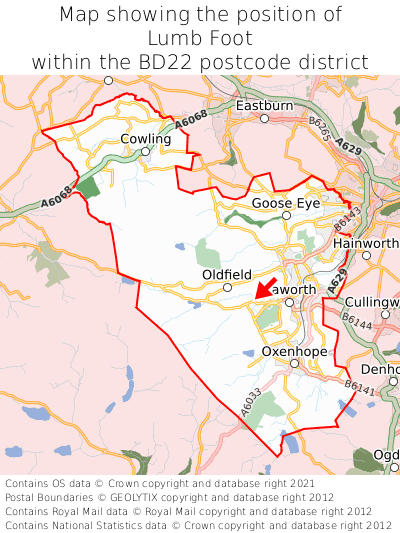 Map showing location of Lumb Foot within BD22