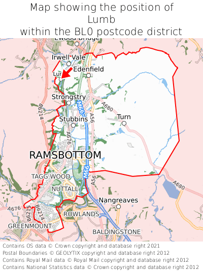 Map showing location of Lumb within BL0