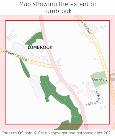 Map showing extent of Lumbrook as bounding box