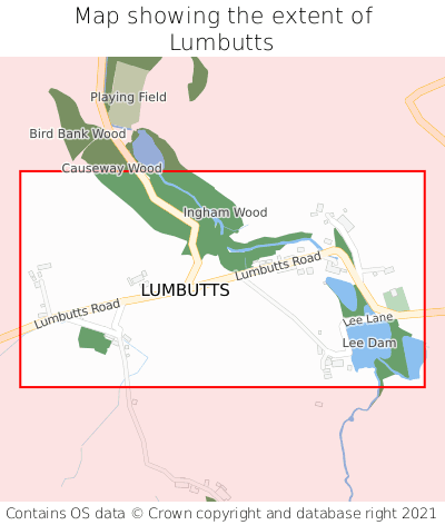Map showing extent of Lumbutts as bounding box