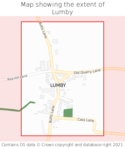 Map showing extent of Lumby as bounding box