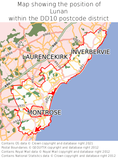 Map showing location of Lunan within DD10