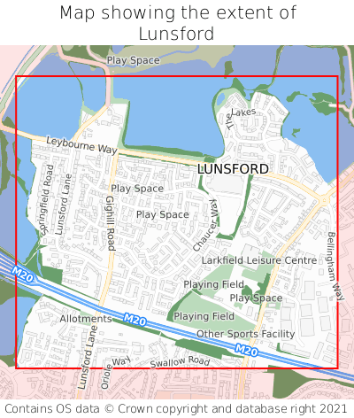 Map showing extent of Lunsford as bounding box