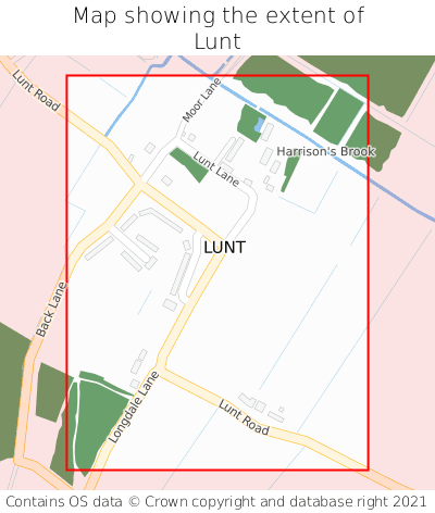 Map showing extent of Lunt as bounding box