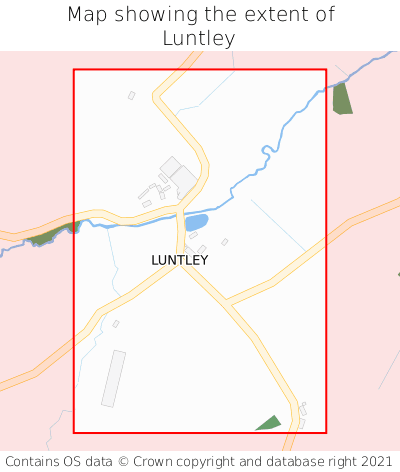 Map showing extent of Luntley as bounding box