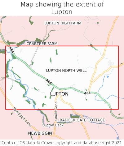 Map showing extent of Lupton as bounding box