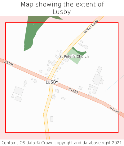 Map showing extent of Lusby as bounding box