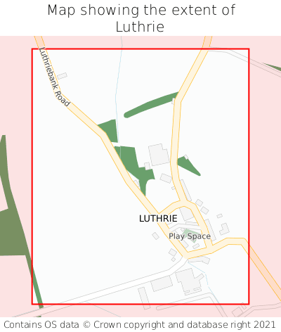 Map showing extent of Luthrie as bounding box