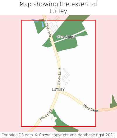 Map showing extent of Lutley as bounding box