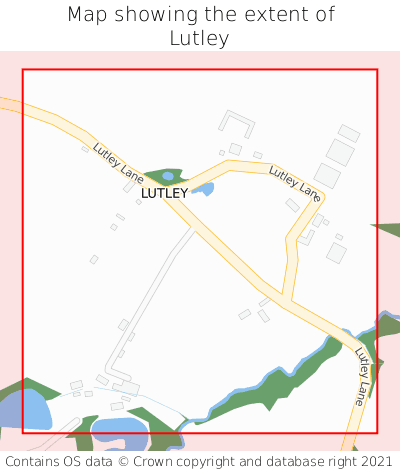 Map showing extent of Lutley as bounding box