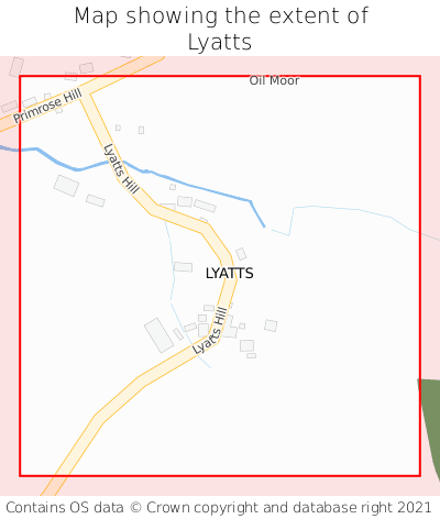 Map showing extent of Lyatts as bounding box