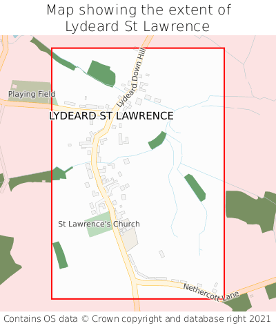 Map showing extent of Lydeard St Lawrence as bounding box
