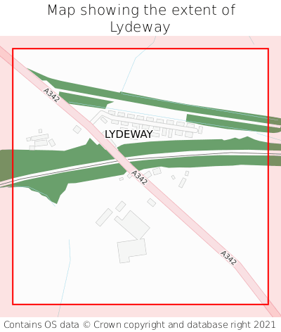 Map showing extent of Lydeway as bounding box