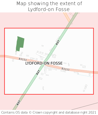 Map showing extent of Lydford-on Fosse as bounding box