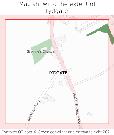 Map showing extent of Lydgate as bounding box