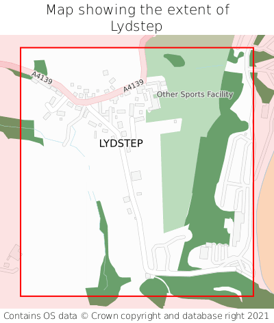 Map showing extent of Lydstep as bounding box