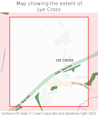 Map showing extent of Lye Cross as bounding box