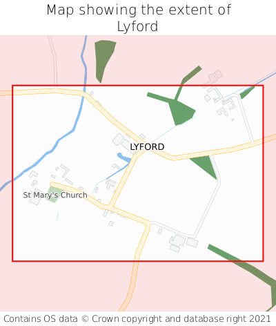 Map showing extent of Lyford as bounding box