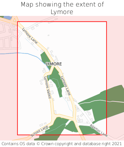 Map showing extent of Lymore as bounding box