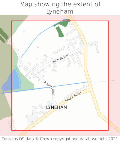 Map showing extent of Lyneham as bounding box