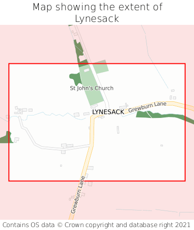 Map showing extent of Lynesack as bounding box
