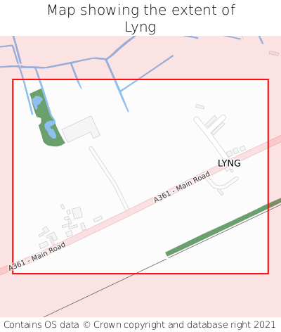 Map showing extent of Lyng as bounding box