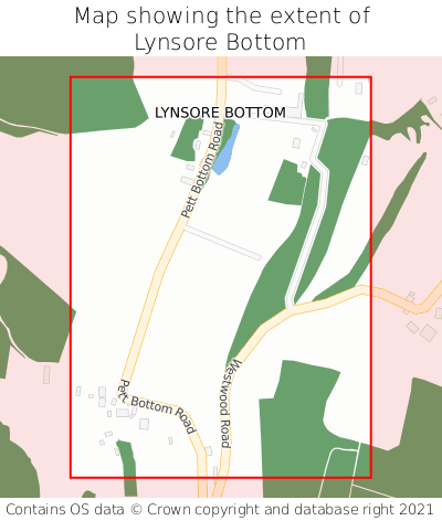 Map showing extent of Lynsore Bottom as bounding box